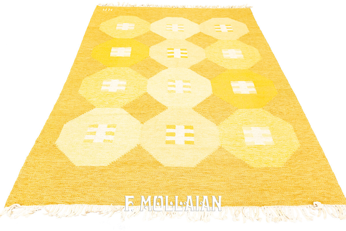 Scandinavian Rug Flat-weave Rug Gold Color n°:246540